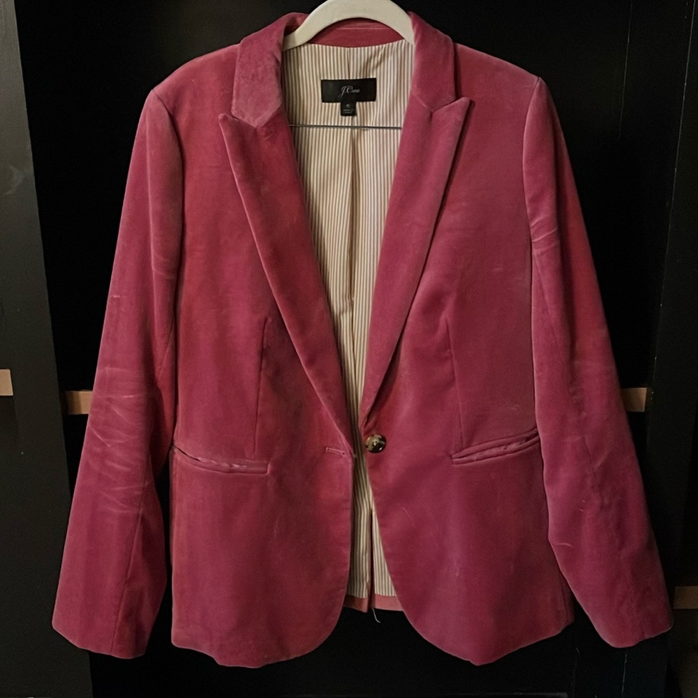 J. Crew velvet rose pink blazer